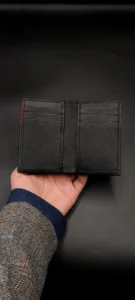 Dollar Red Stitch Black Premium Leather Wallet in Pakistan