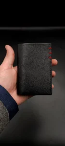 Dollar Red Stitch Black Premium Leather Wallet in Pakistan