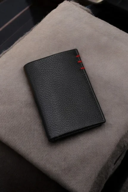 Dollar Red Stitch Black Premium Leather Wallet in Pakistan