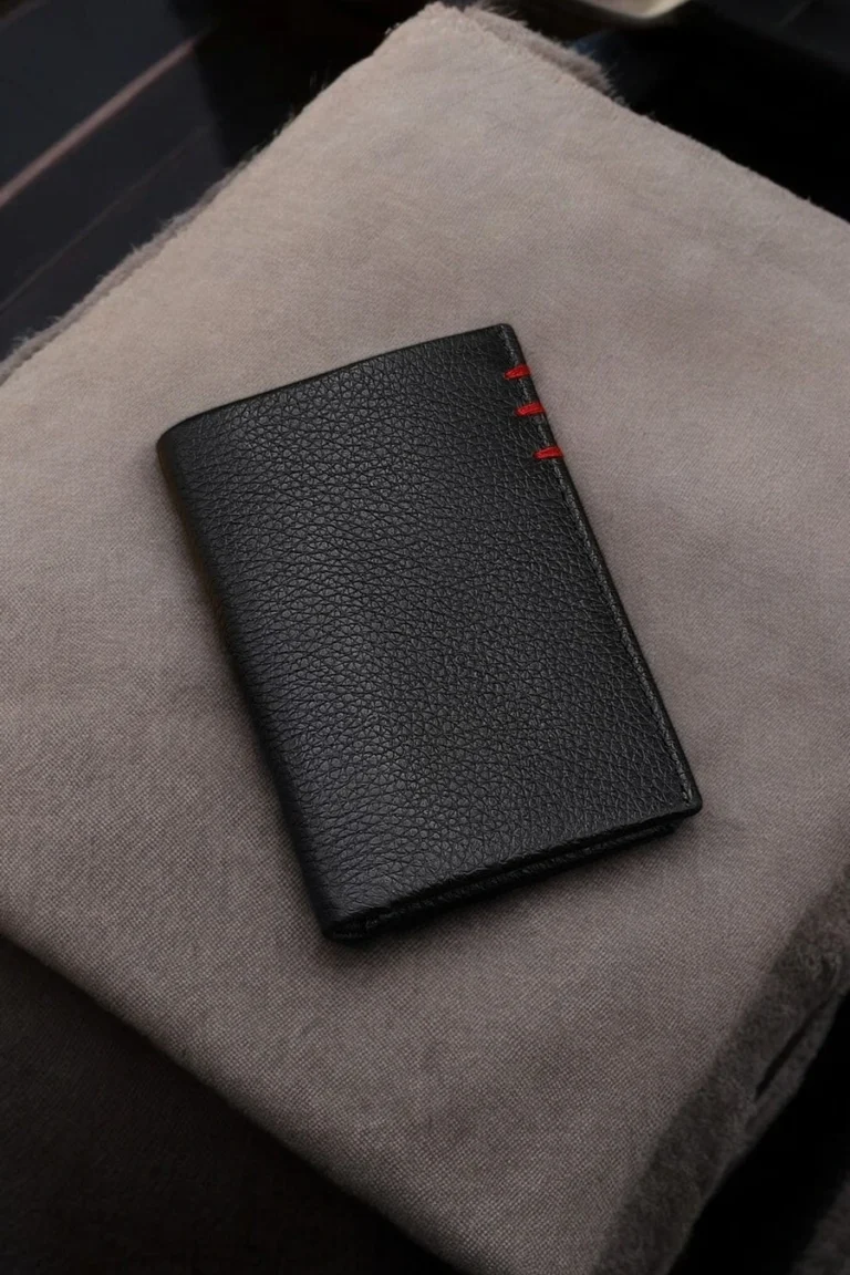 Dollar Red Stitch Black Premium Leather Wallet in Pakistan